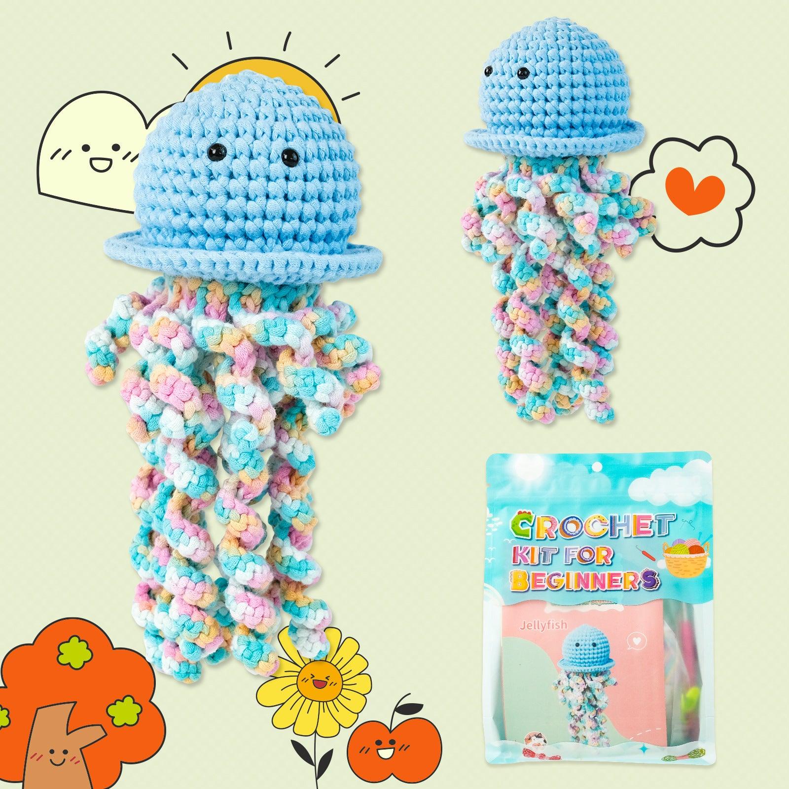 Beginners Crochet Kit-Colorful jellyfish - Dynamic Frog