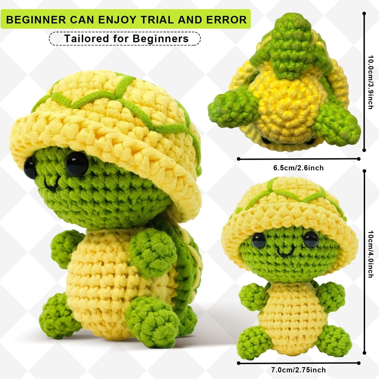 Beginners Crochet Kit-Little turtle - Dynamic Frog