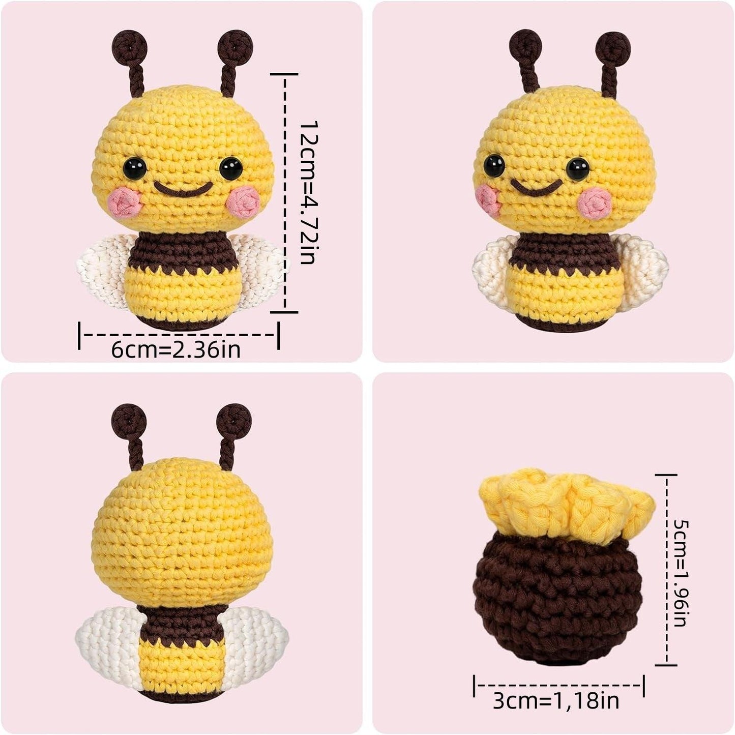 Yellow Bee Crochet Kit for Beginners – Buzz Your Way to Adorable Crafting!🐝🧶 - Dynamic Frog