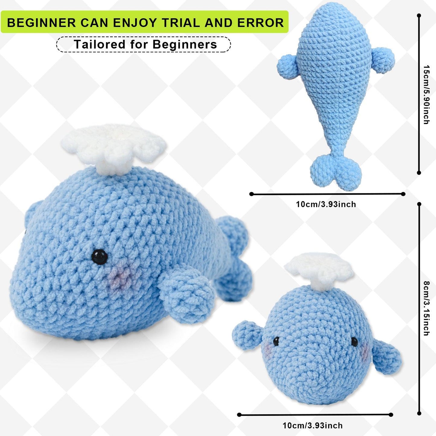 Blue Whale Crochet Kit for Beginners – Stitch Your Way to Ocean-Deep Cuteness! 🐋🧶 - Dynamic Frog