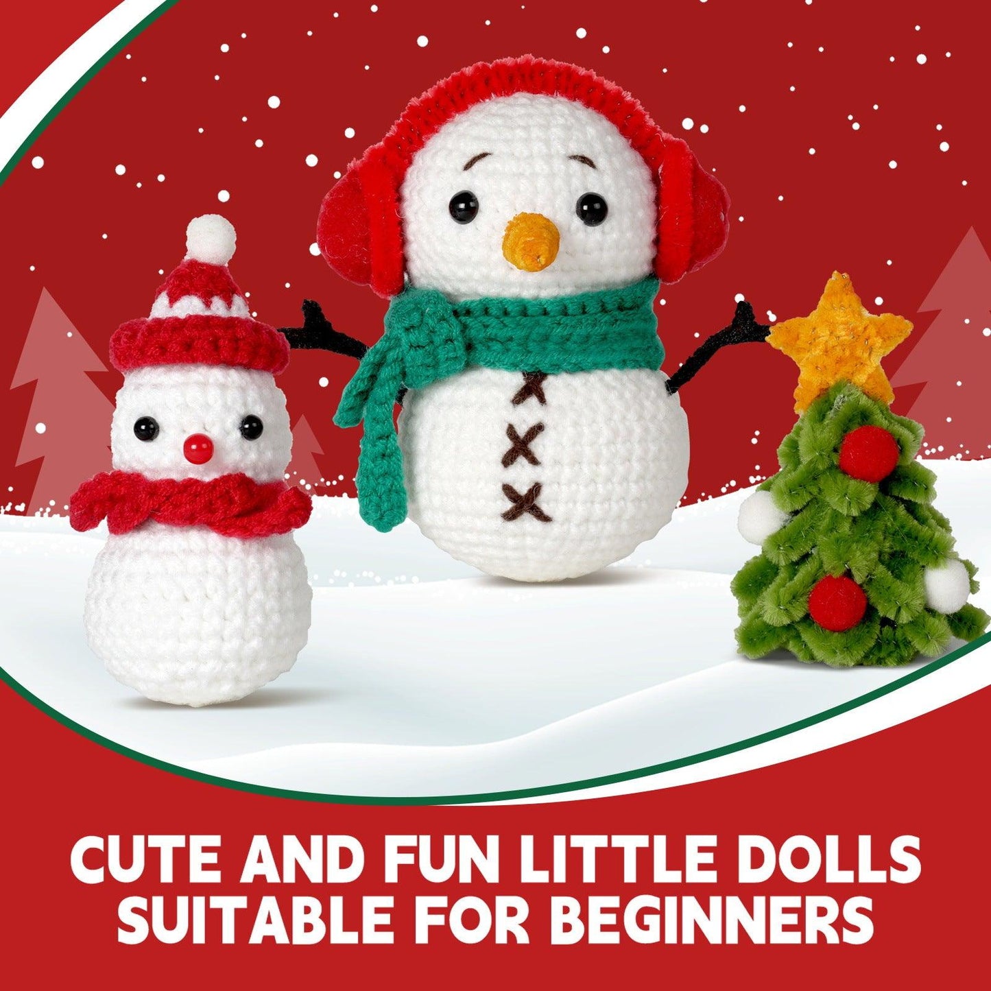 Beginners Crochet Kit-Christmas Snowman - Dynamic Frog