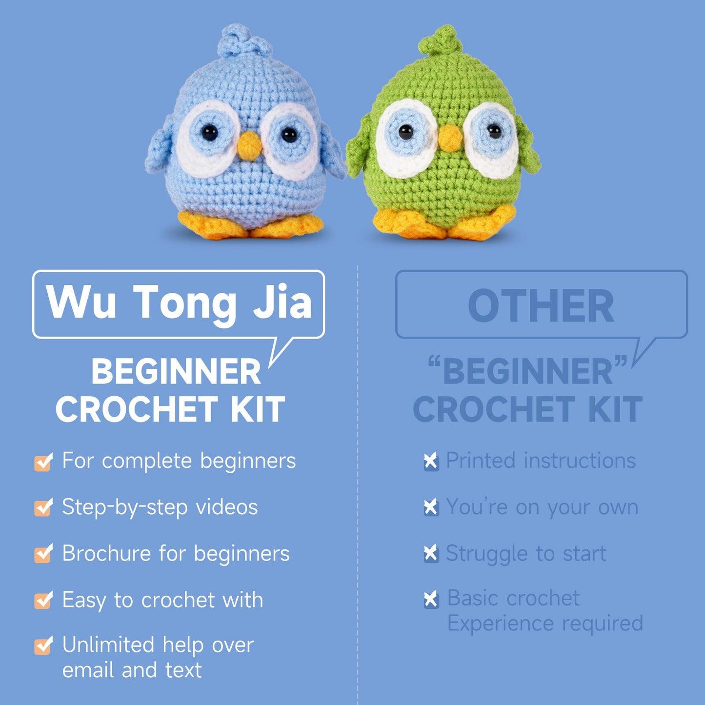 Beginners Crochet Kit-Little bird - Dynamic Frog