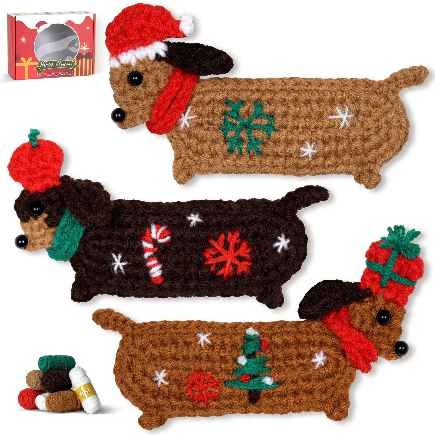 Christmas Dachshund Crochet Kit for Beginners – Craft Your Own Holiday Pup!" 🐾🎄 - Dynamic Frog