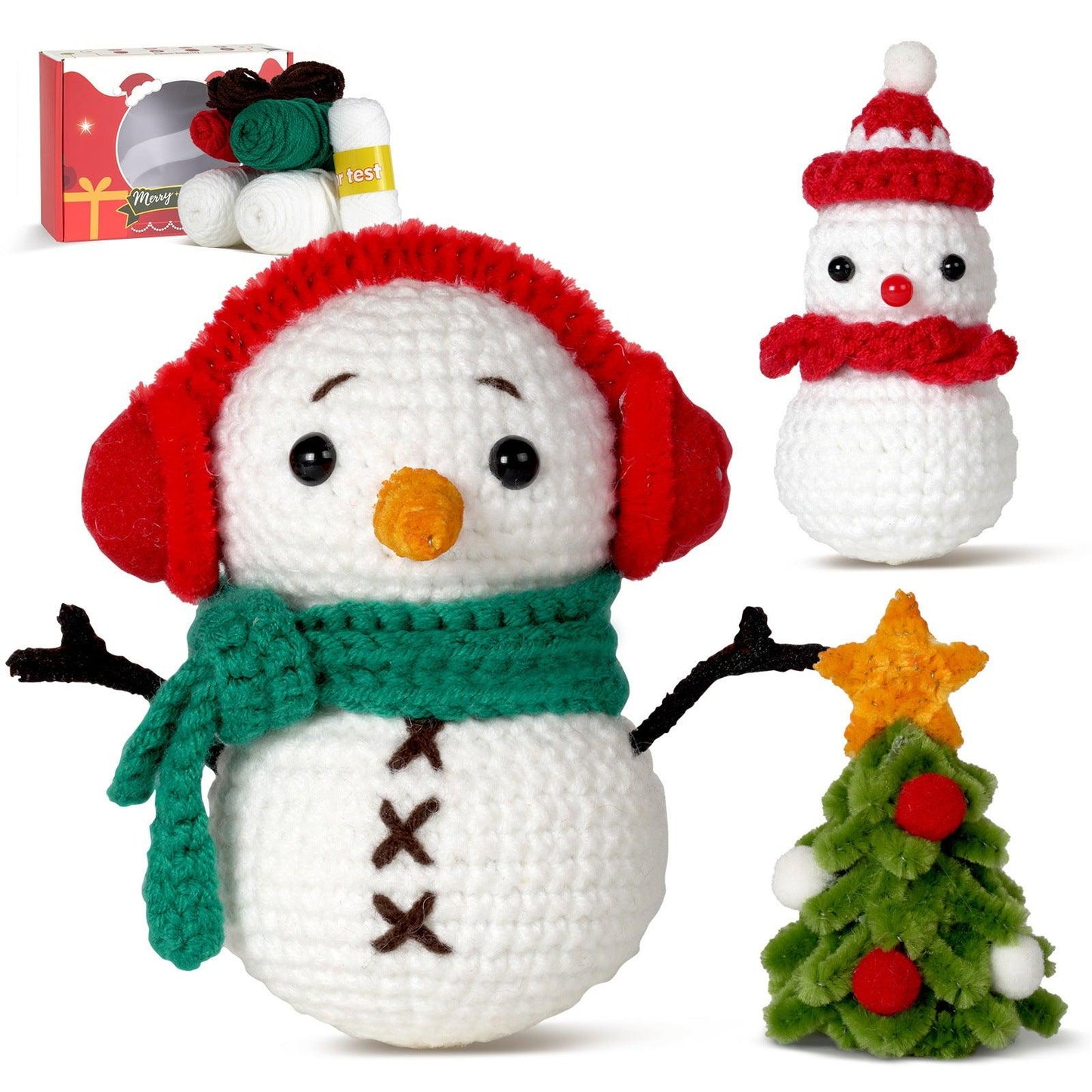 Beginners Crochet Kit-Christmas Snowman - Dynamic Frog