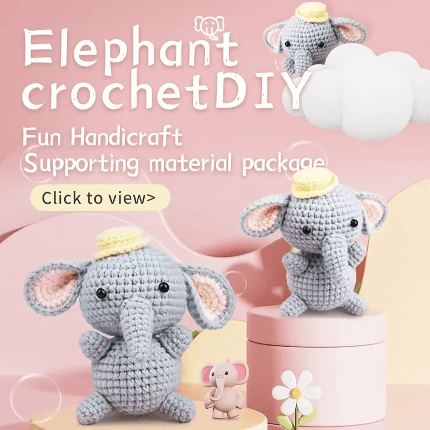 learn to crochet kit beginner -Dumbo - Dynamic Frog