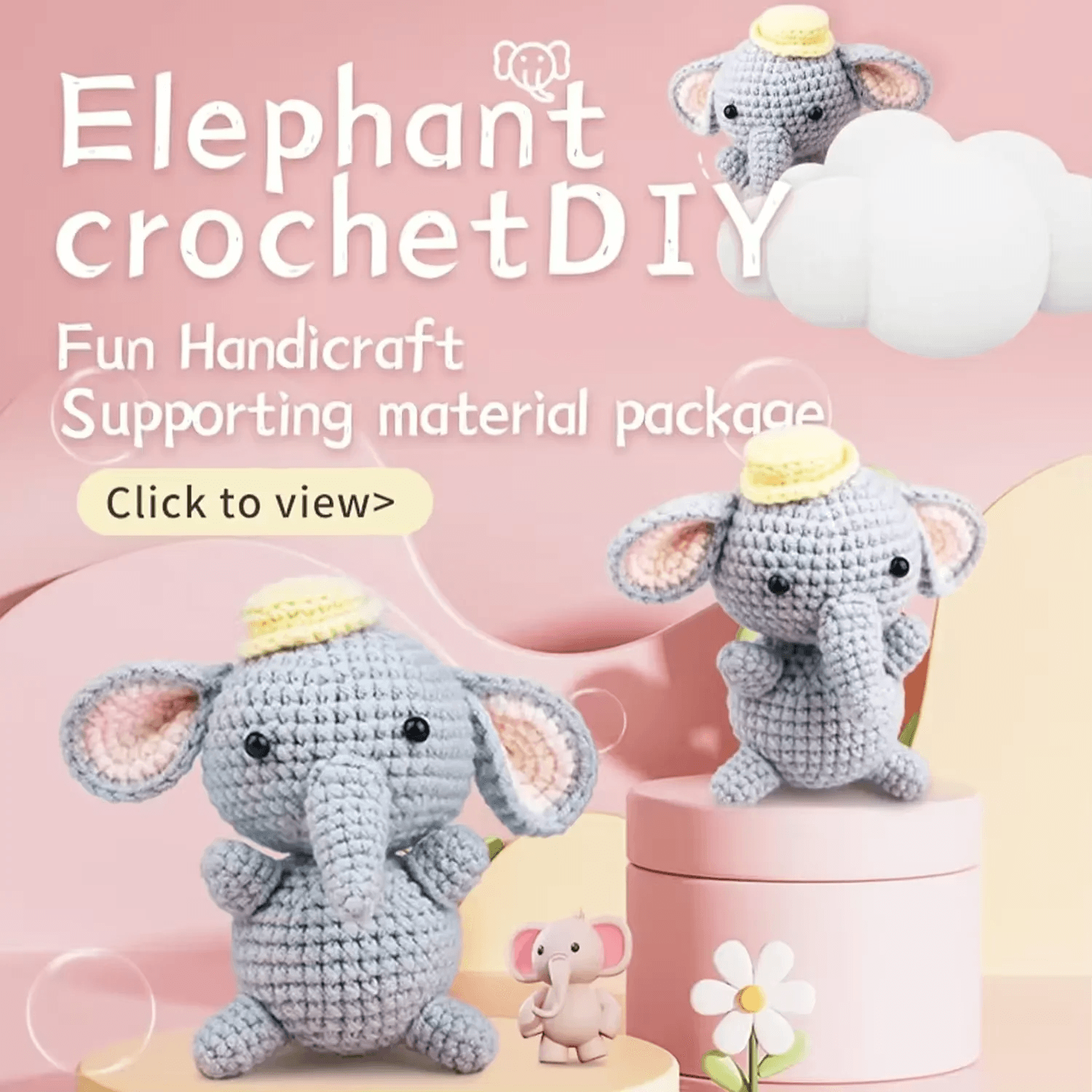 learn to crochet kit beginner -Dumbo - Dynamic Frog