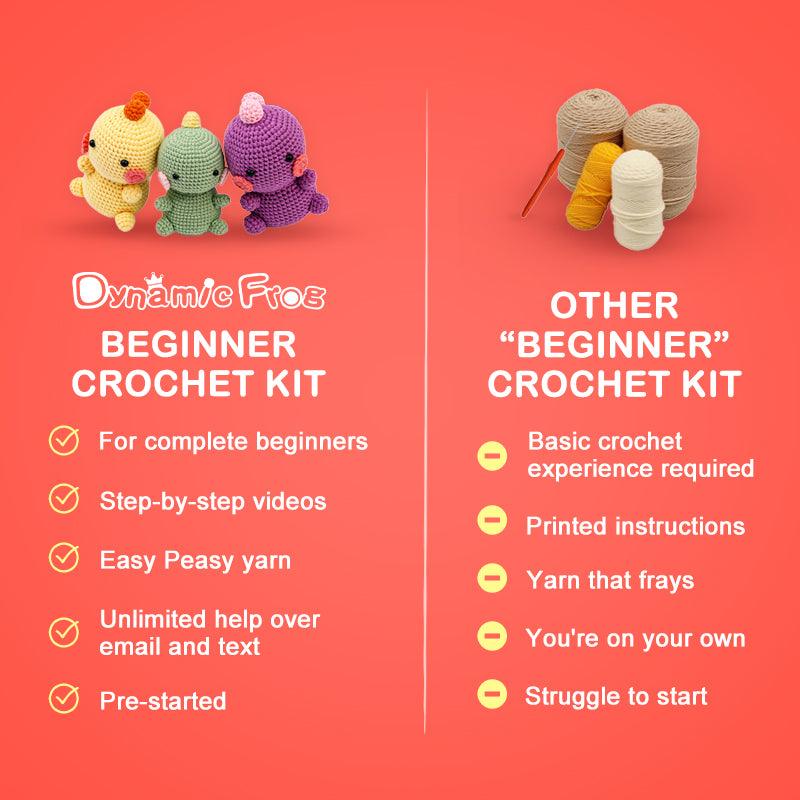 Beginners Crochet Kit-Three crocodiles - Dynamic Frog