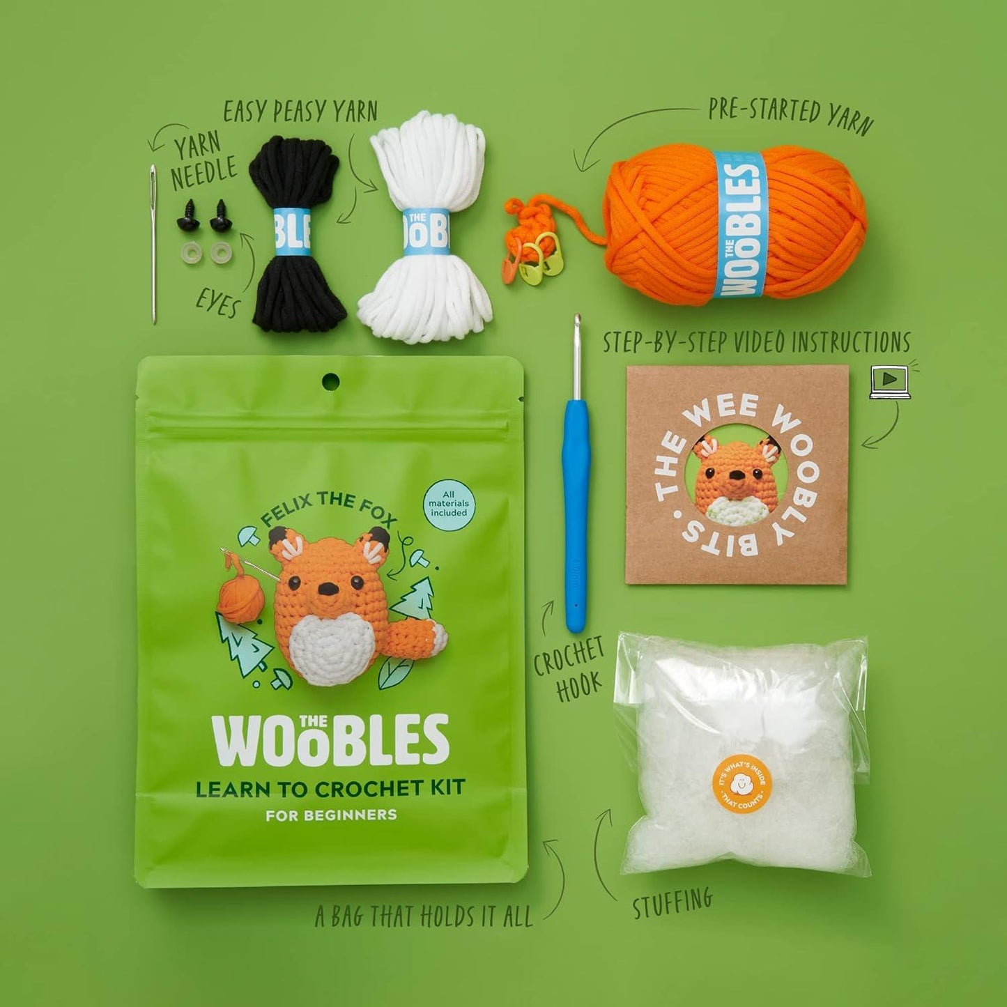 Beginners Crochet Kit-Little fox - Dynamic Frog