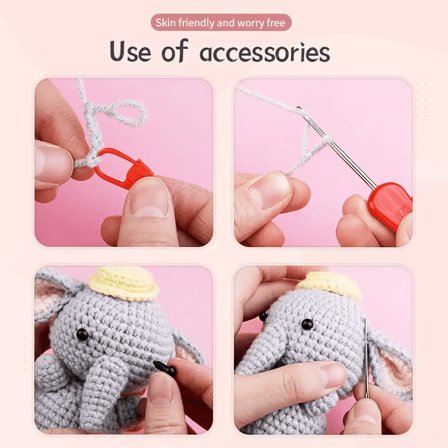 learn to crochet kit beginner -Dumbo - Dynamic Frog