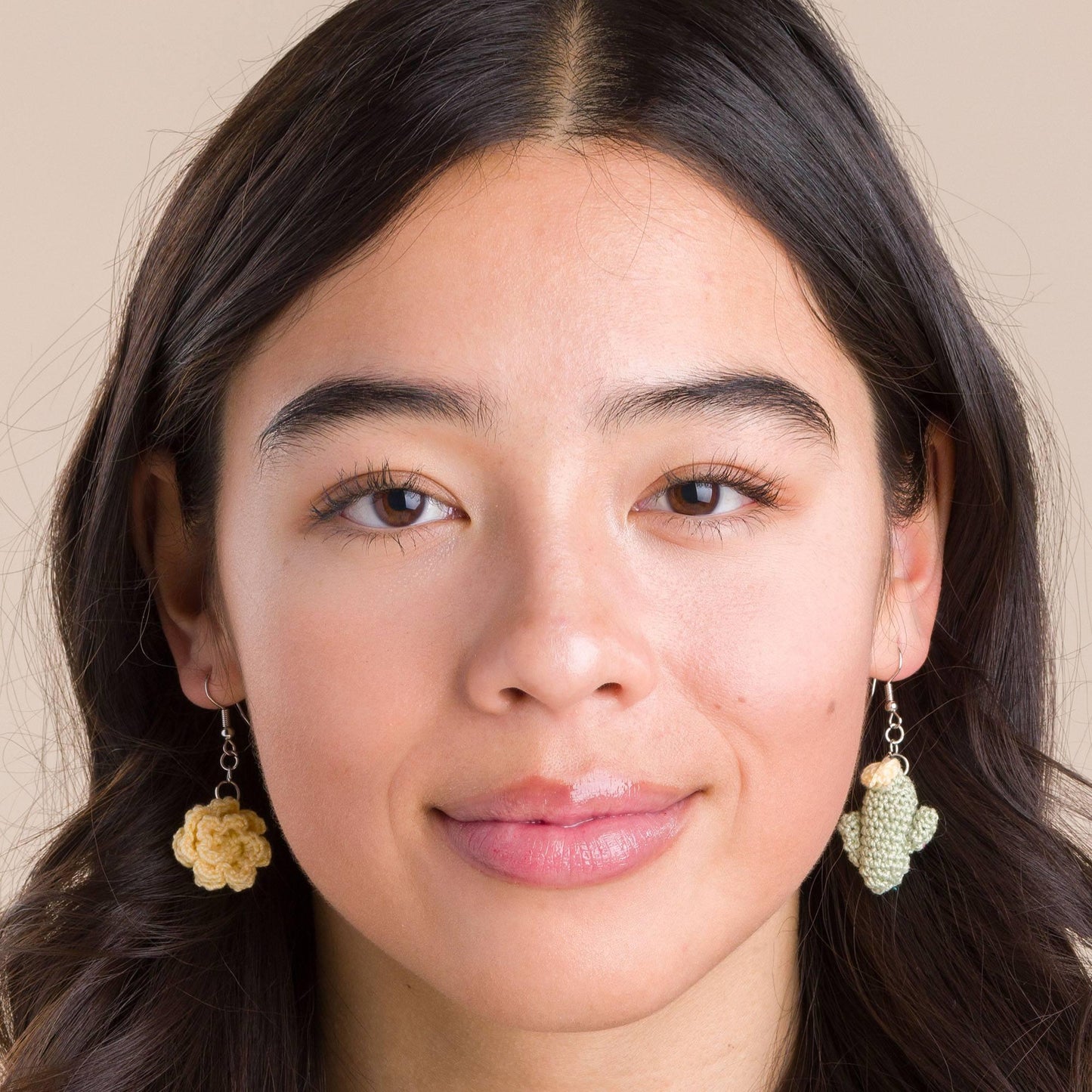 Aunt Lydia’s Crochet Cactus Rose Earrings