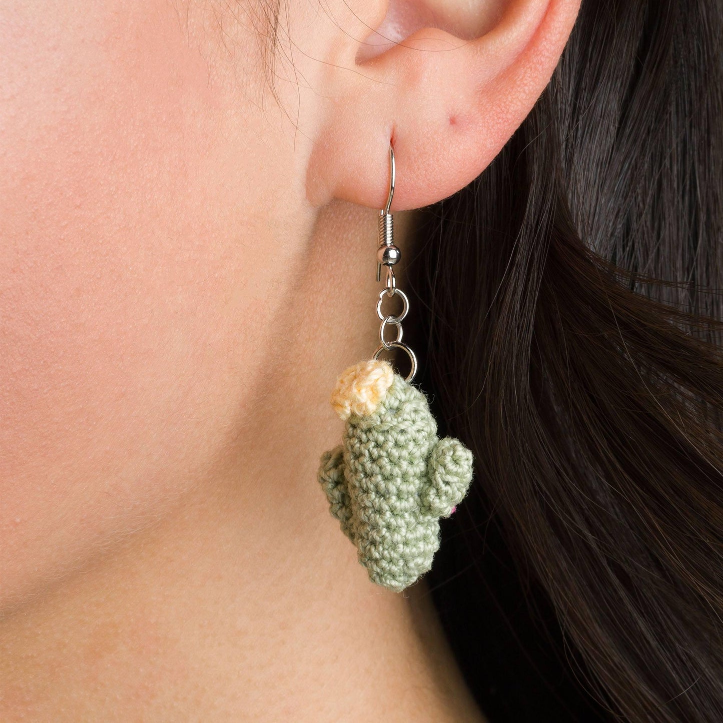 Aunt Lydia’s Crochet Cactus Rose Earrings