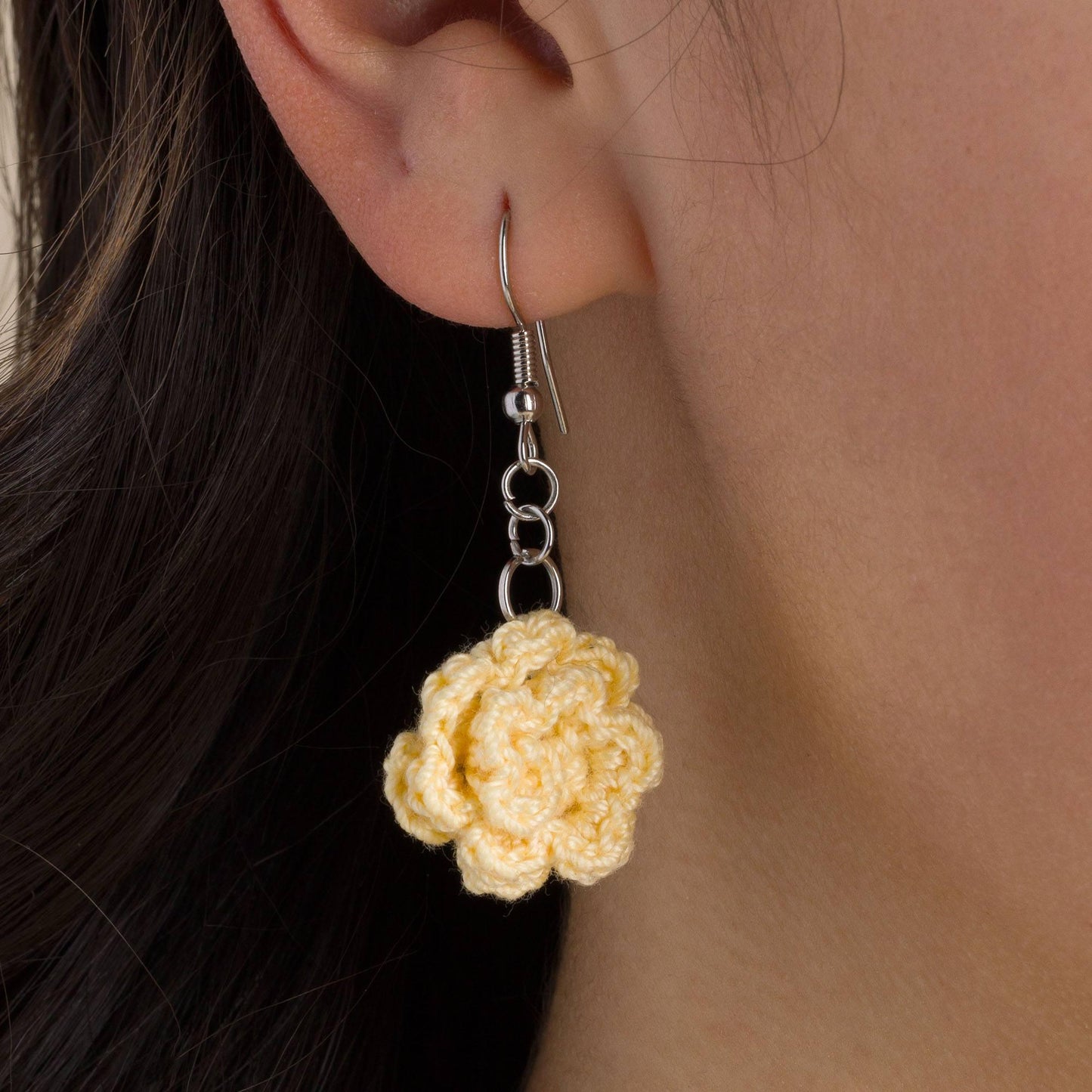 Aunt Lydia’s Crochet Cactus Rose Earrings