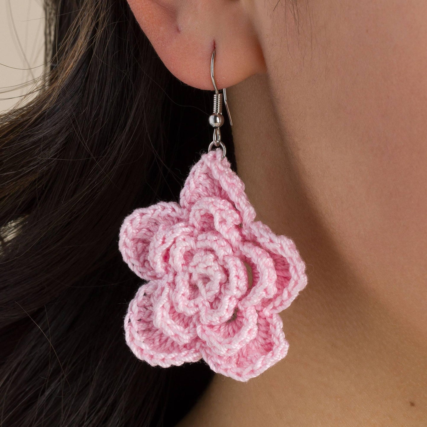 Aunt Lydia’s Crochet Rose Earrings