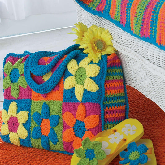 Bernat Crochet Flower Power Beach Bag