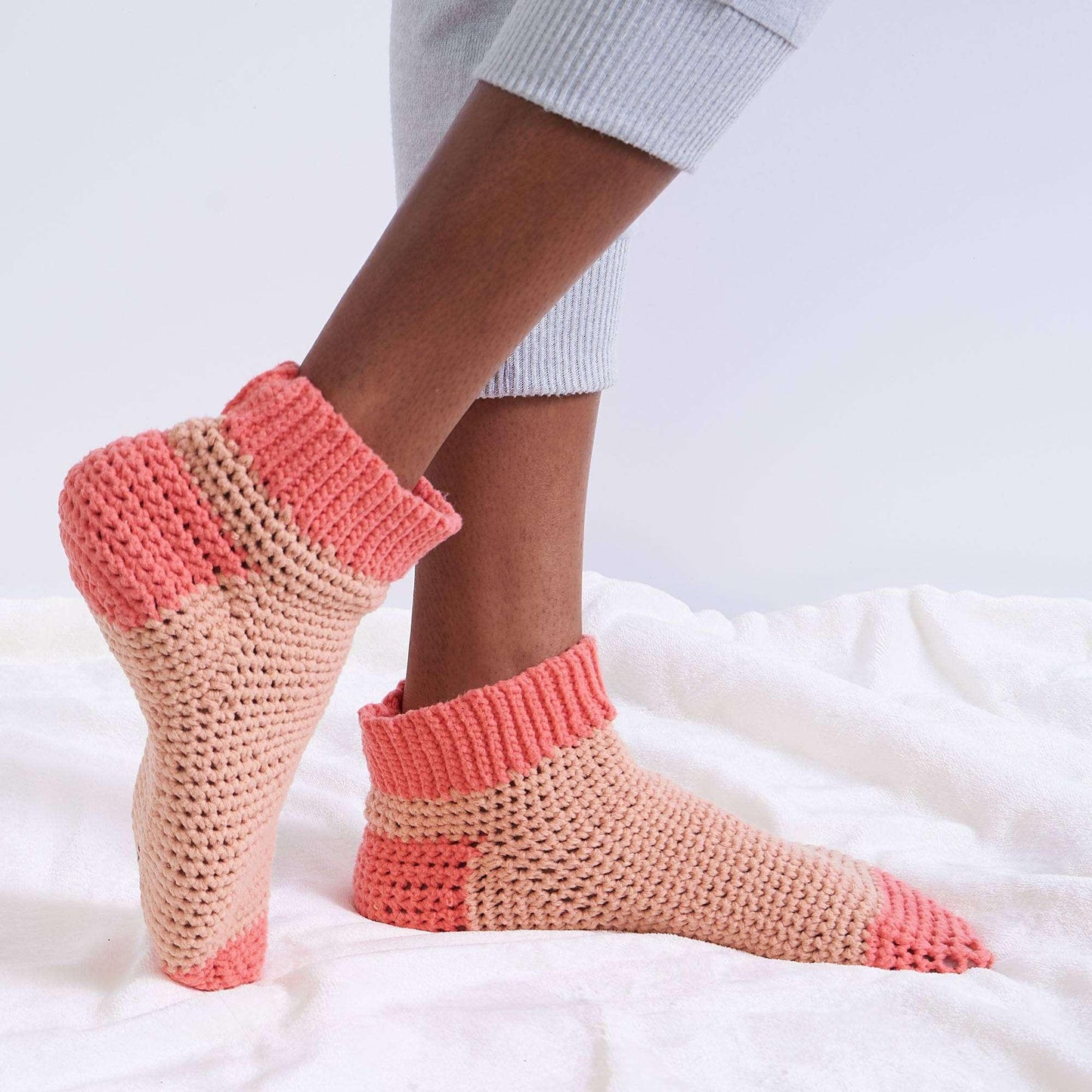 Bernat Crochet Contrast Reading Socks