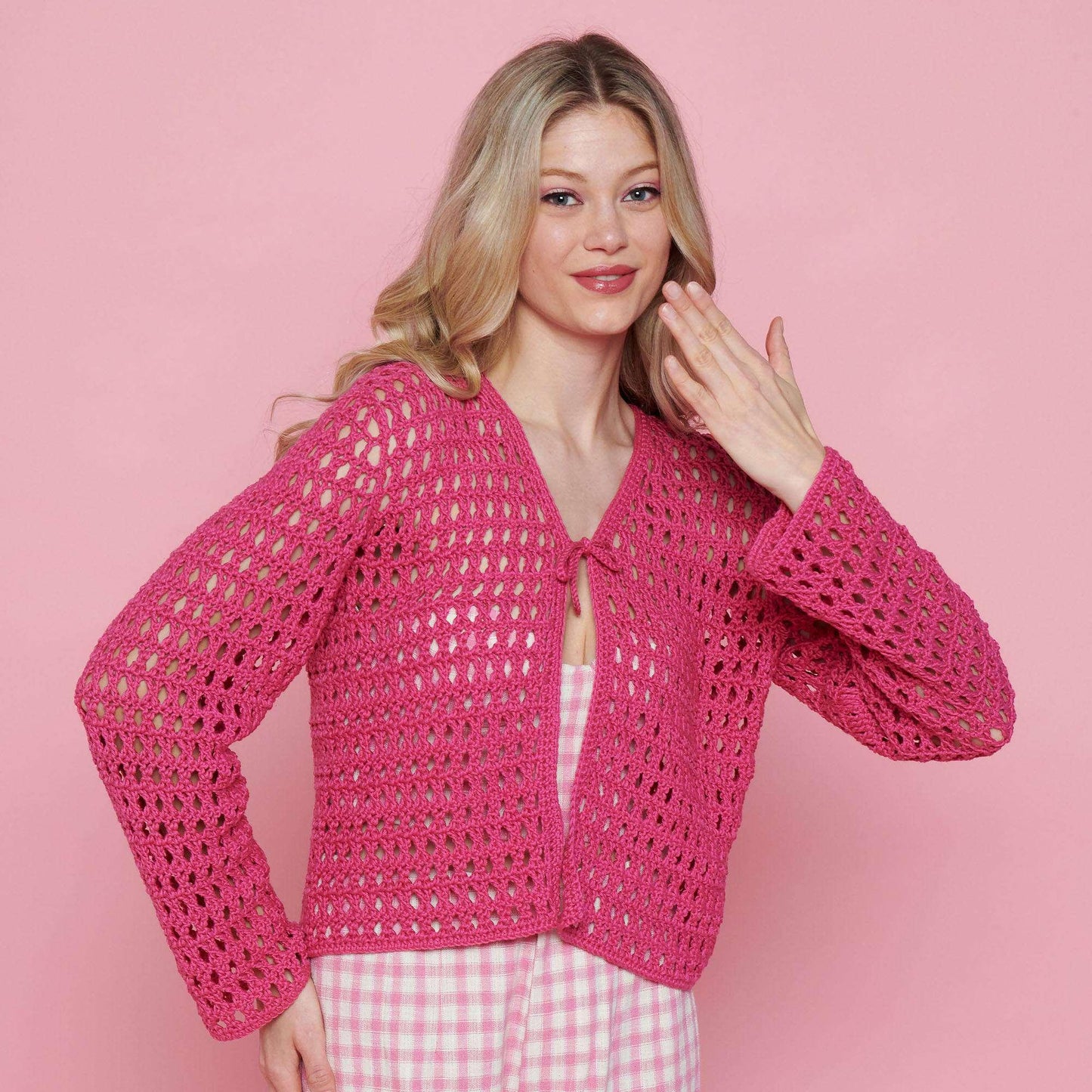 Bernat Crochet Mesh Cardigan