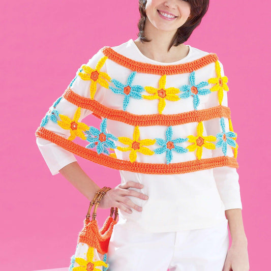 Bernat Crochet Daisy Chain Poncho And Bag