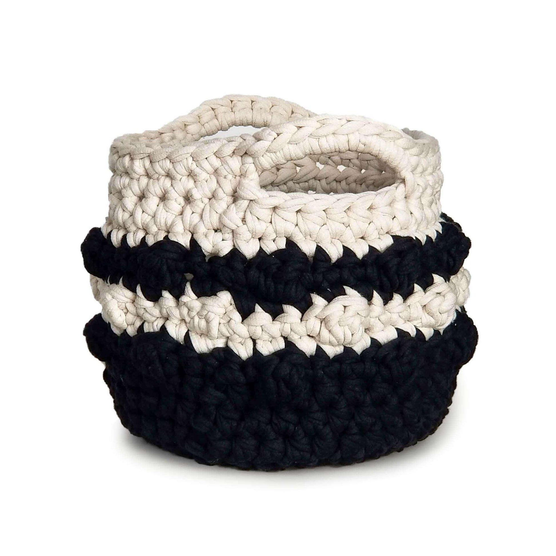 Bernat Bobble Stripe Crochet Basket - Dynamic Frog