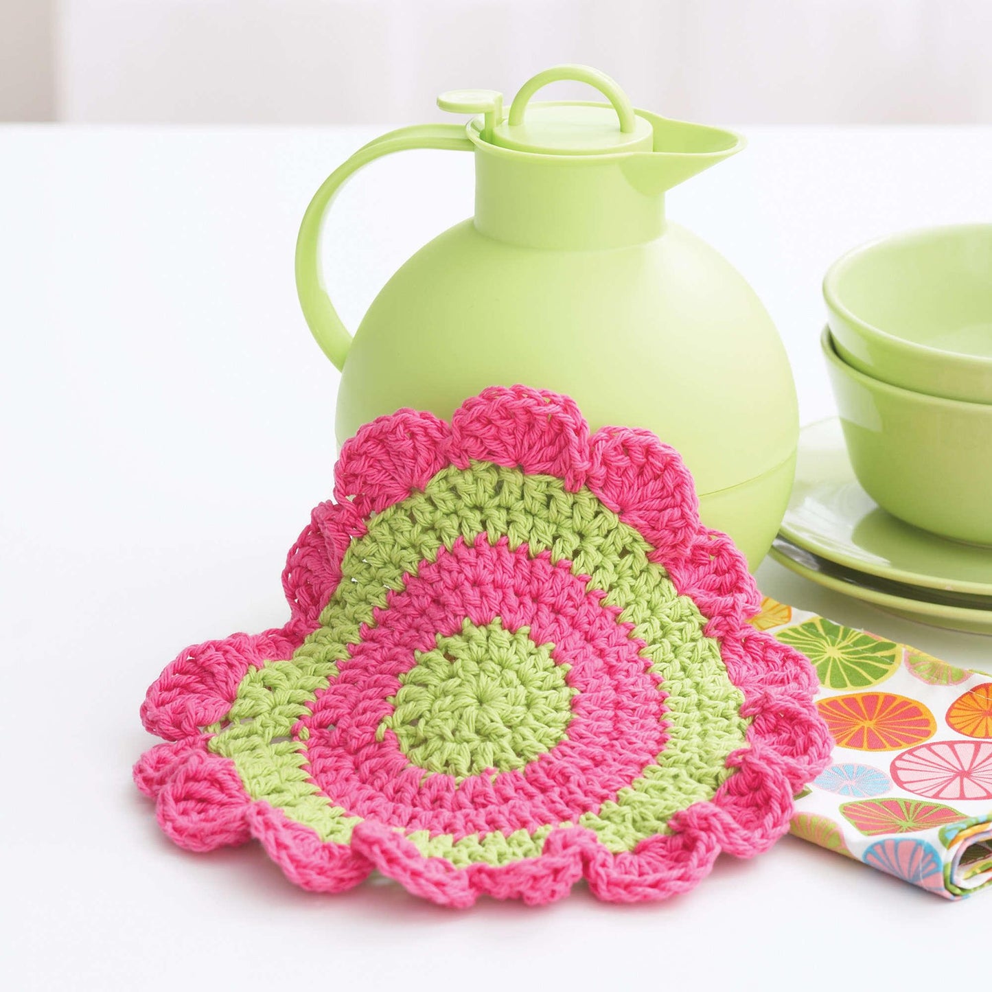 Bernat Crochet Daisy Wheel Dishcloth