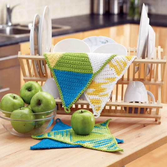 Bernat Crochet Springtime Triangles Dishcloth