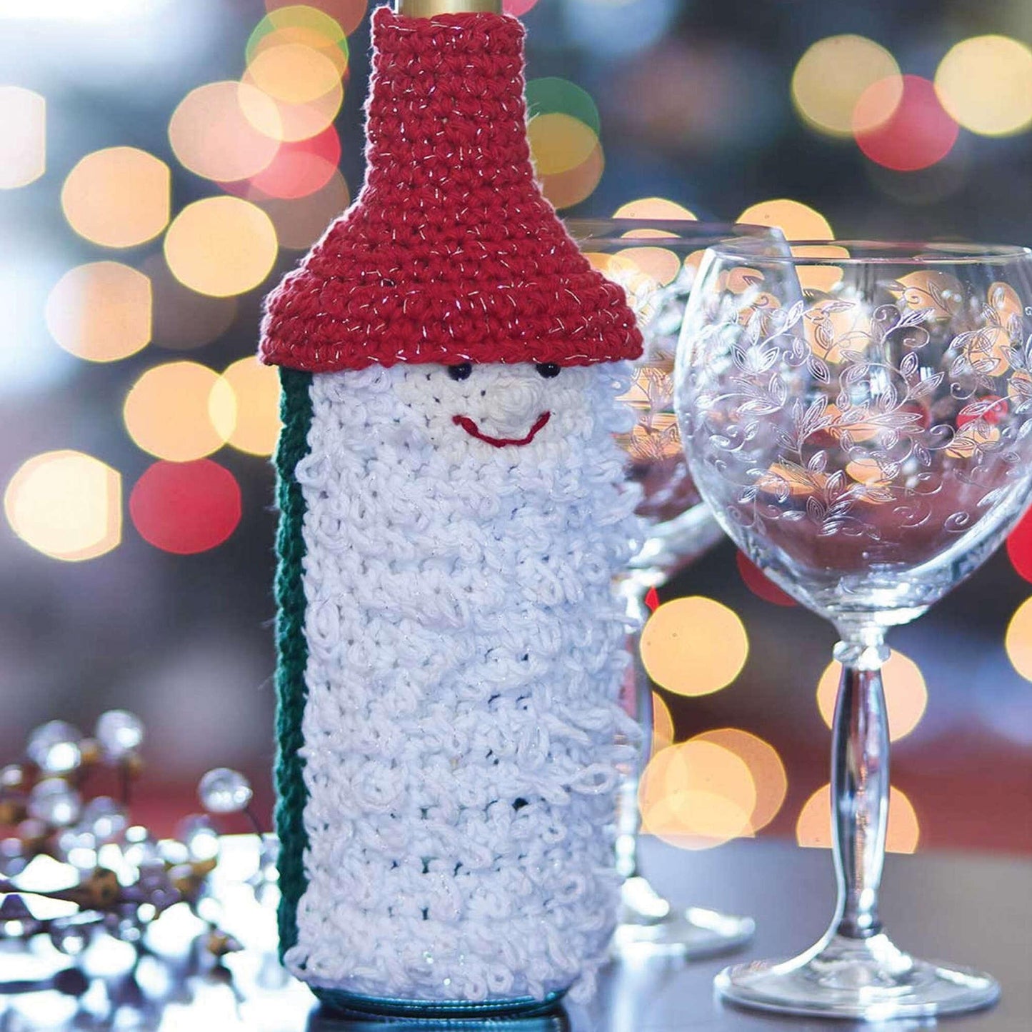 Bernat Crochet Gnome For The Holidays Wine Bottle Cozy