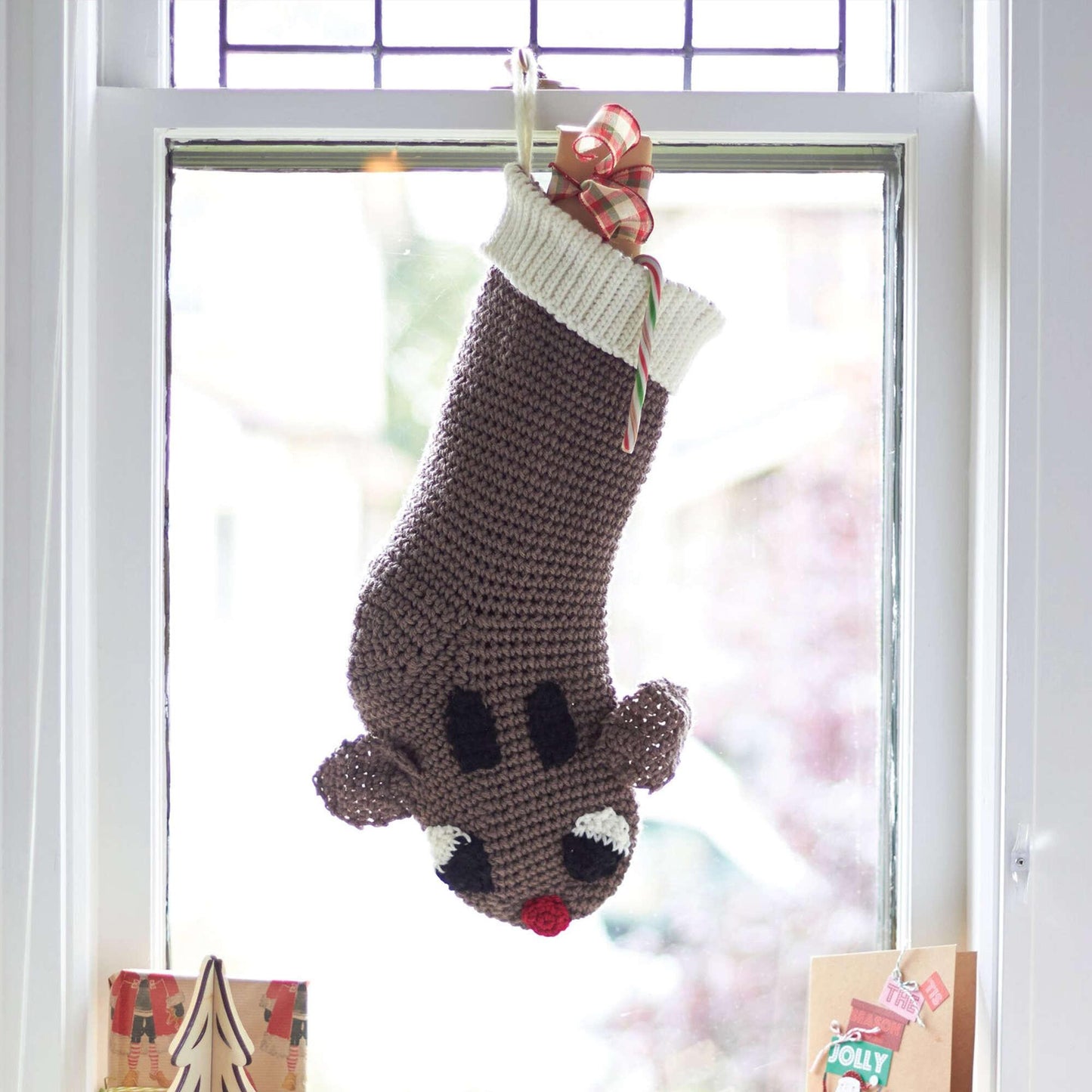 Bernat Crochet Reindeer Stocking