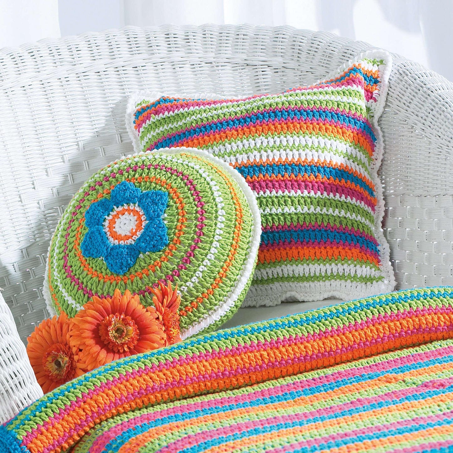 Bernat Crochet Patio Pillows