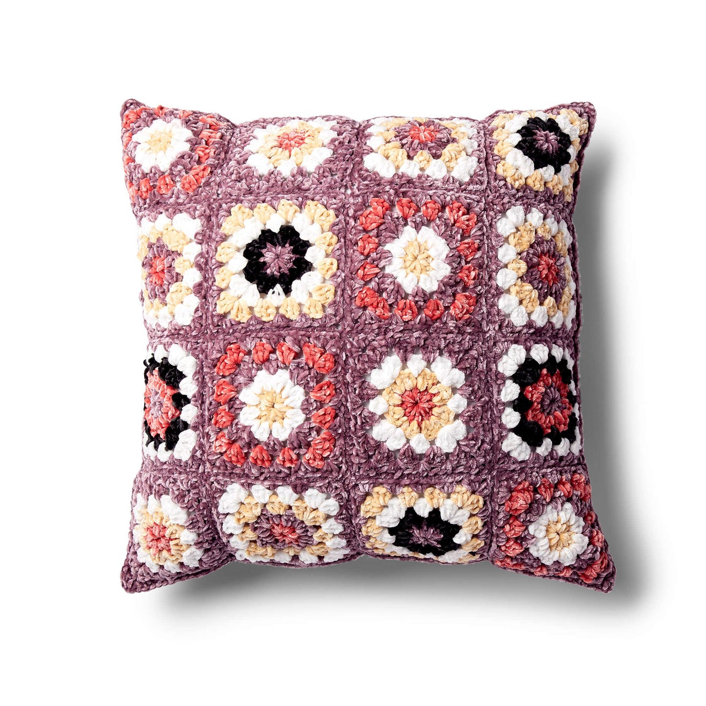 Bernat Crochet Pretty Granny Square Pillow