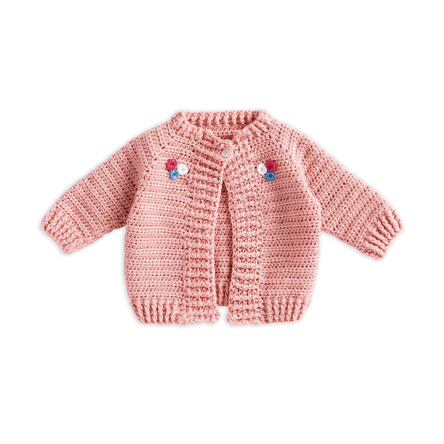 Bernat Embroidered Crochet Baby Cardigan