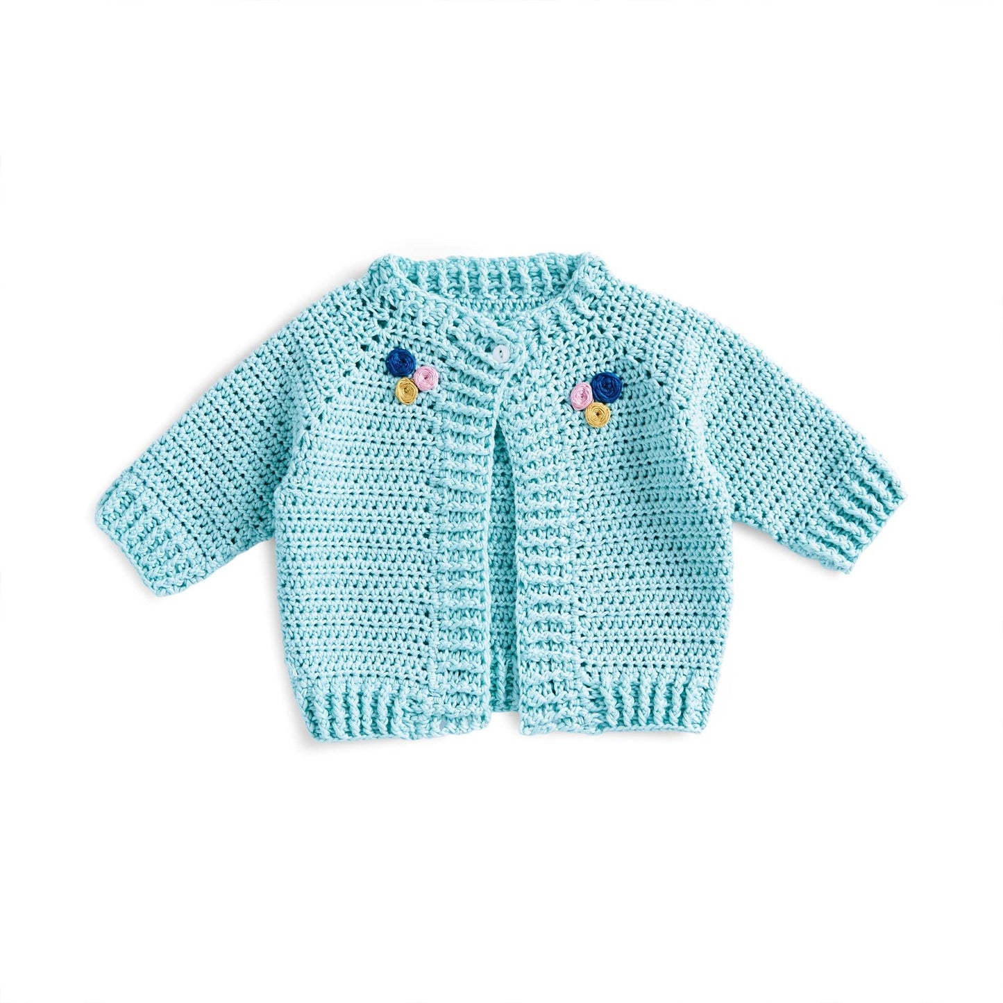 Bernat Embroidered Crochet Baby Cardigan