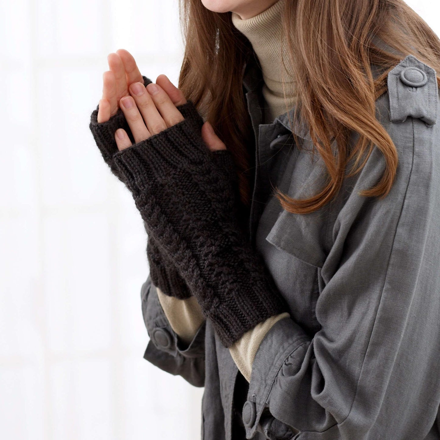 Bernat Knit Fingerless Gloves