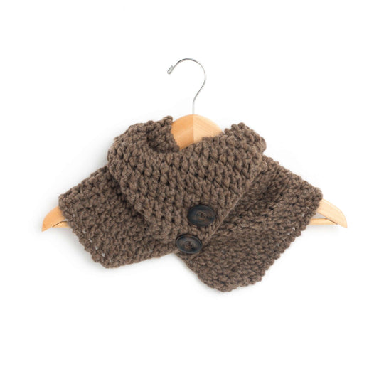 Bernat Knit Buttoned Wrap Scarf