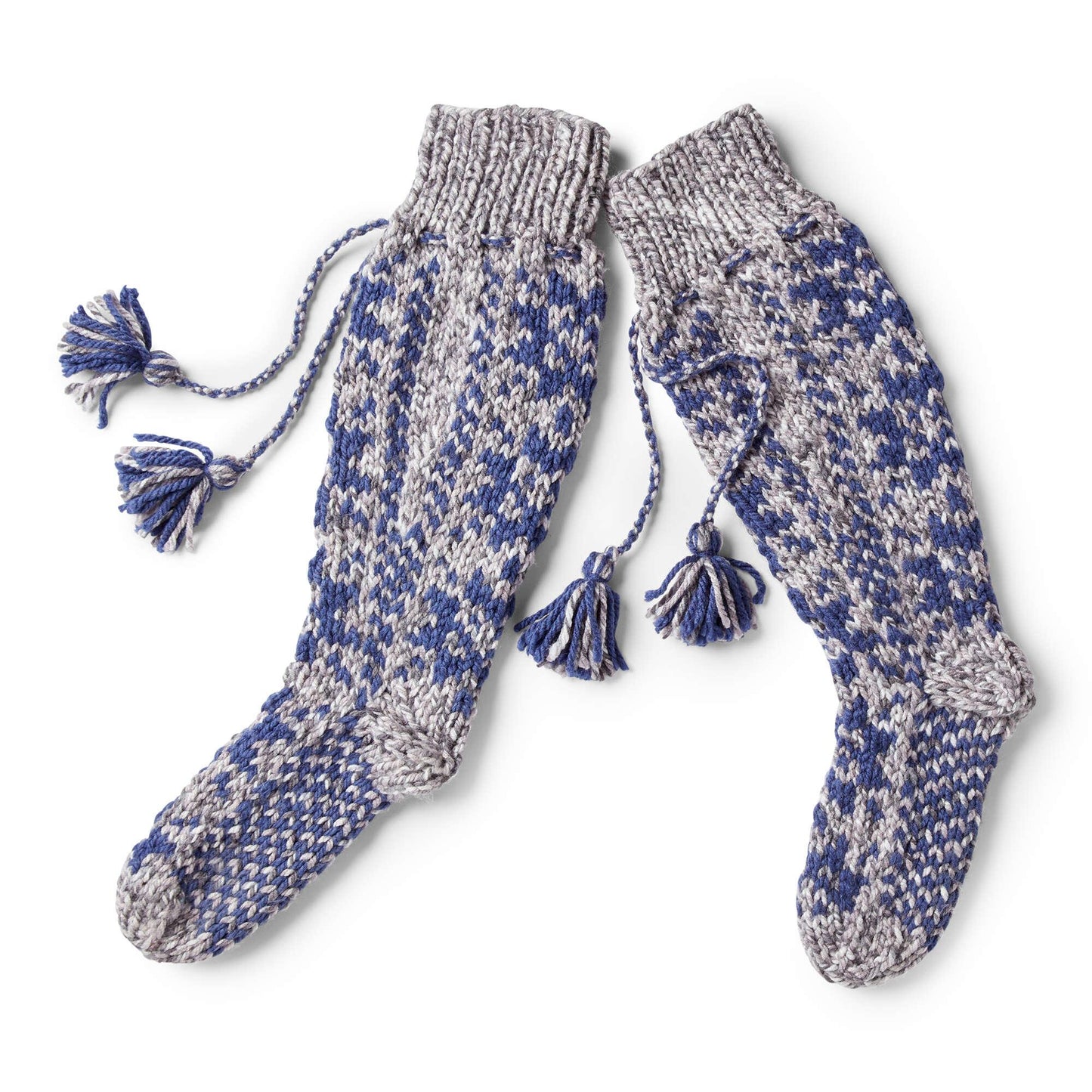 Bernat Fair Isle Twist Knit Slipper Socks