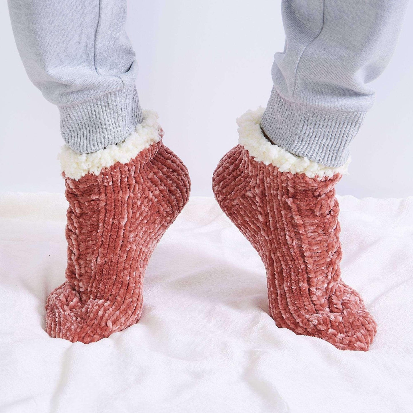 Bernat Knit Cabled Reading Socks