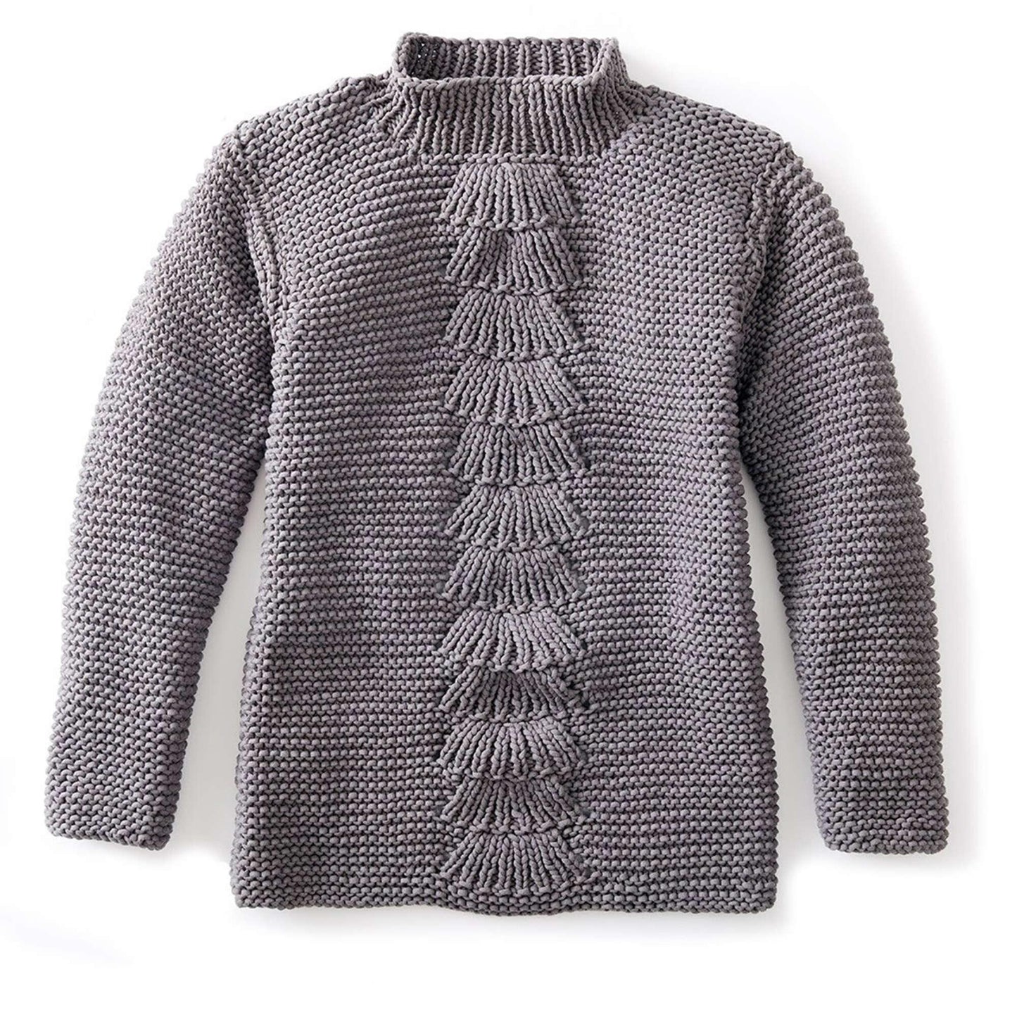 Bernat Center Fan Knit Pullover - Dynamic Frog