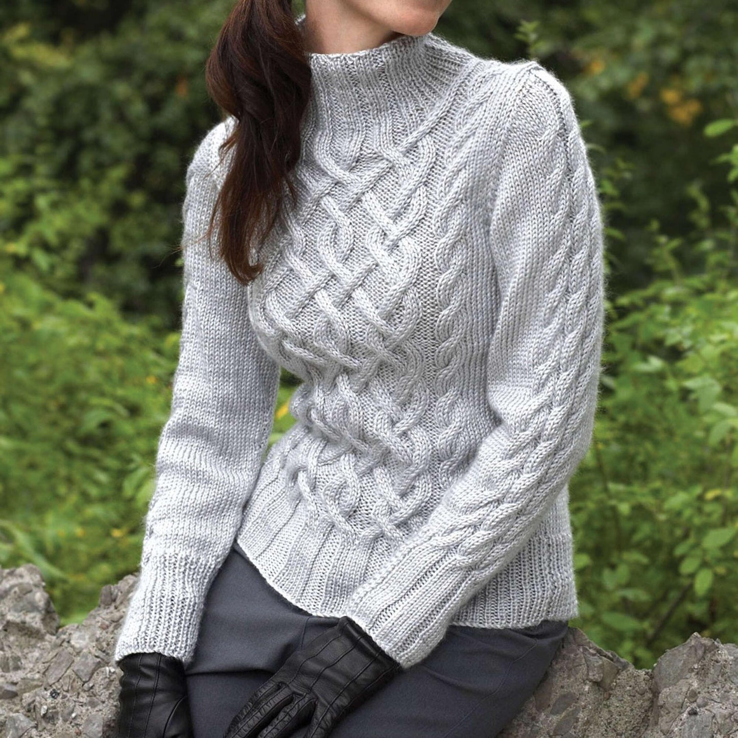 Bernat Knit Sterling Cables Sweater