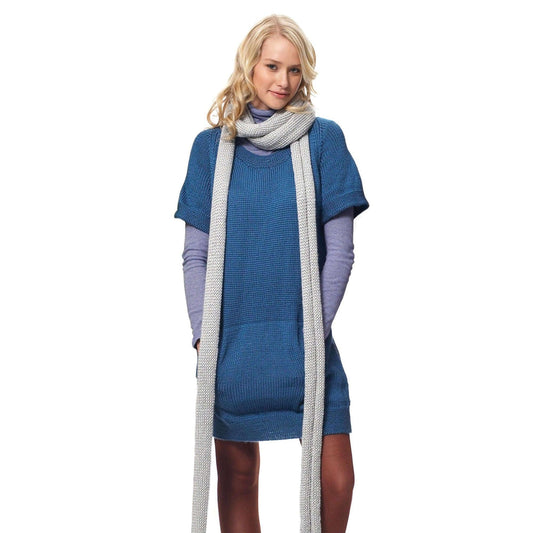 Bernat Knit Dress With Kangaroo Pockets & Scarf