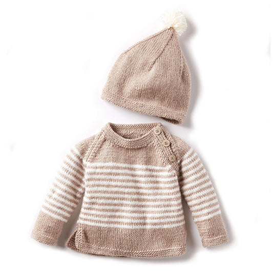 Bernat Wee Stripes Knit Pullover And Hat