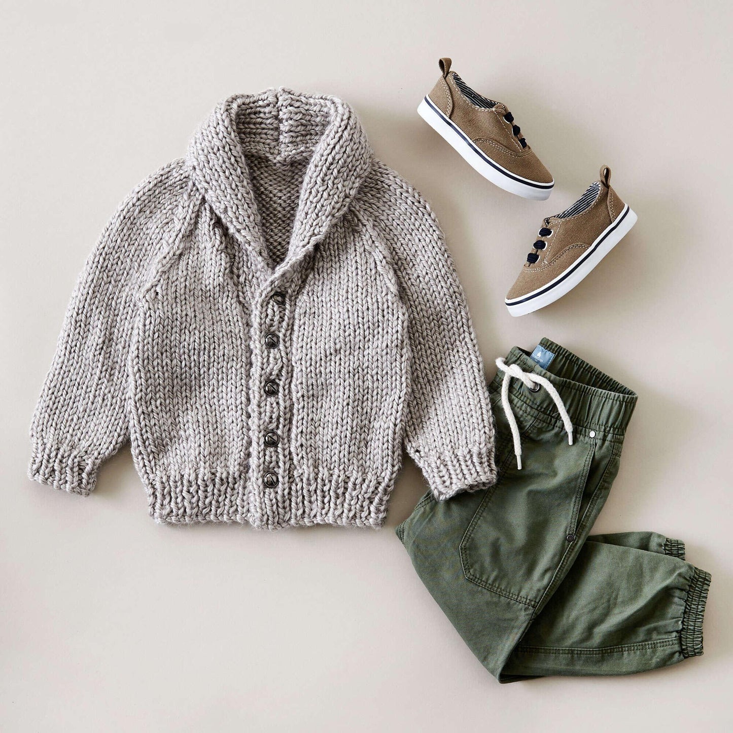 Bernat Shawl Collar Textured Knit Cardigan