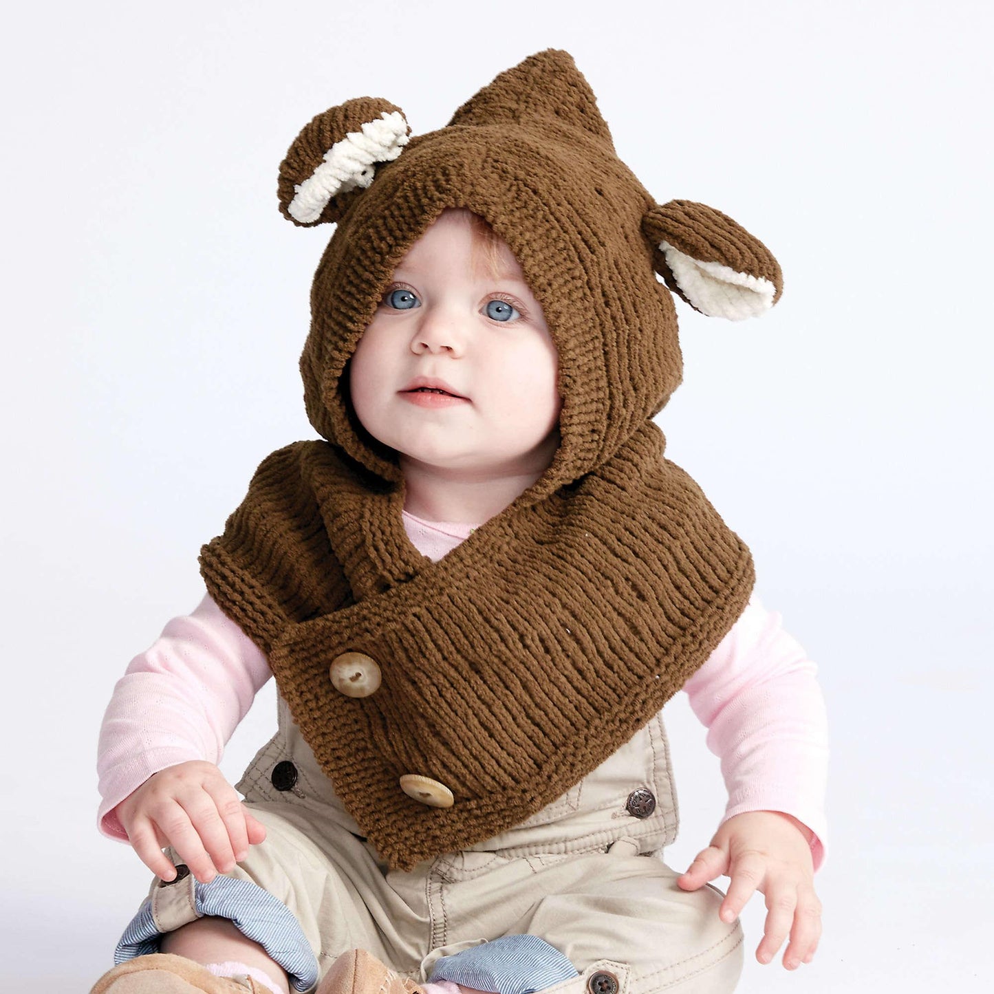 Bernat Hooded Knit Bear Cowl