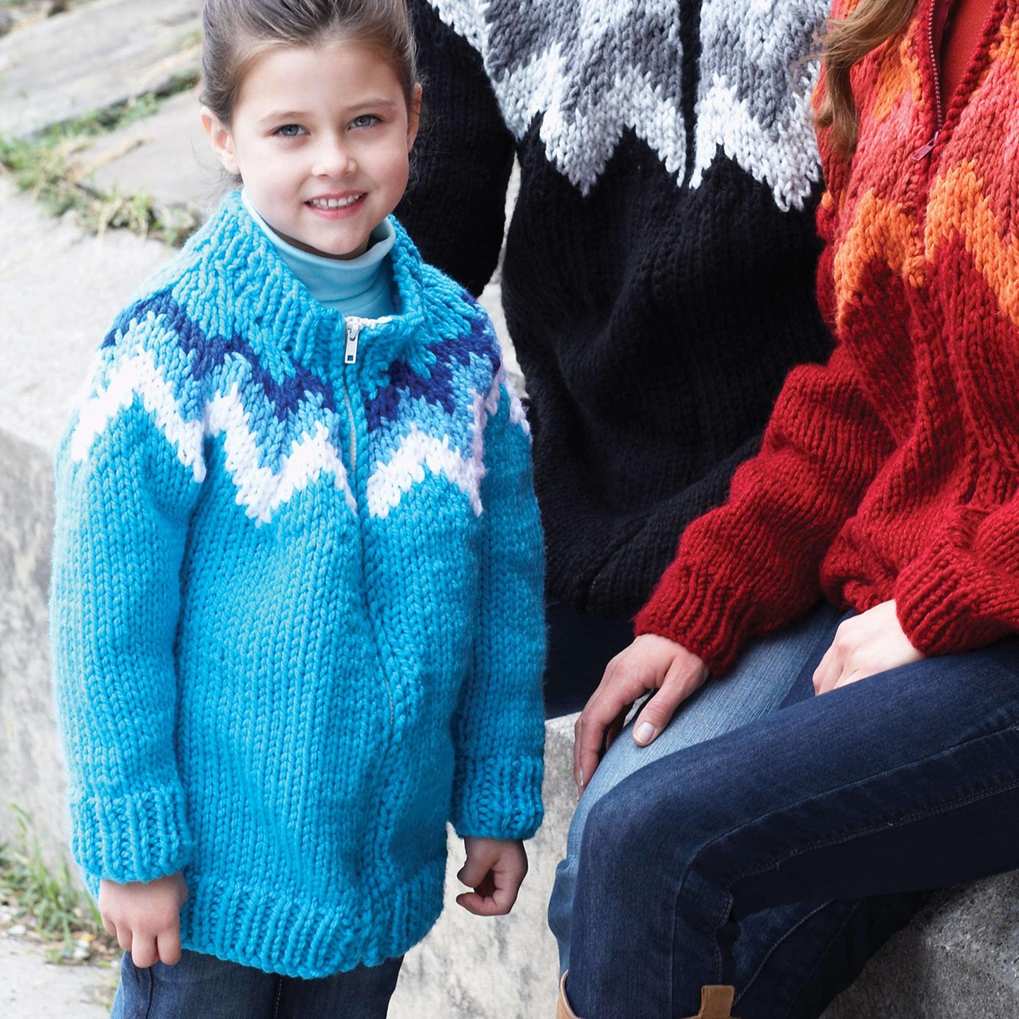 Bernat Kid's Zig-Zag Knit Cardigan