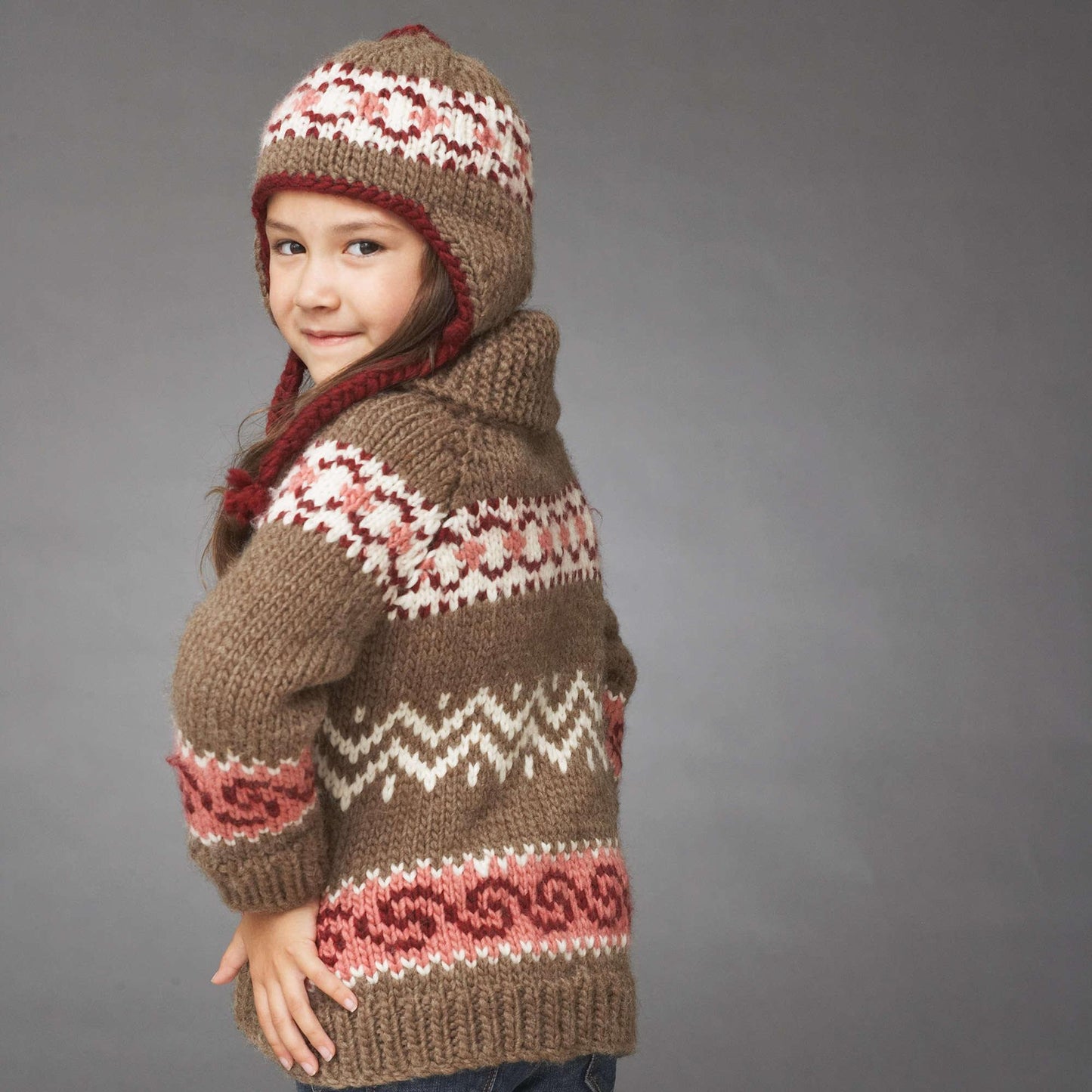 Bernat Knit Hot Cocoa Jacket And Hat