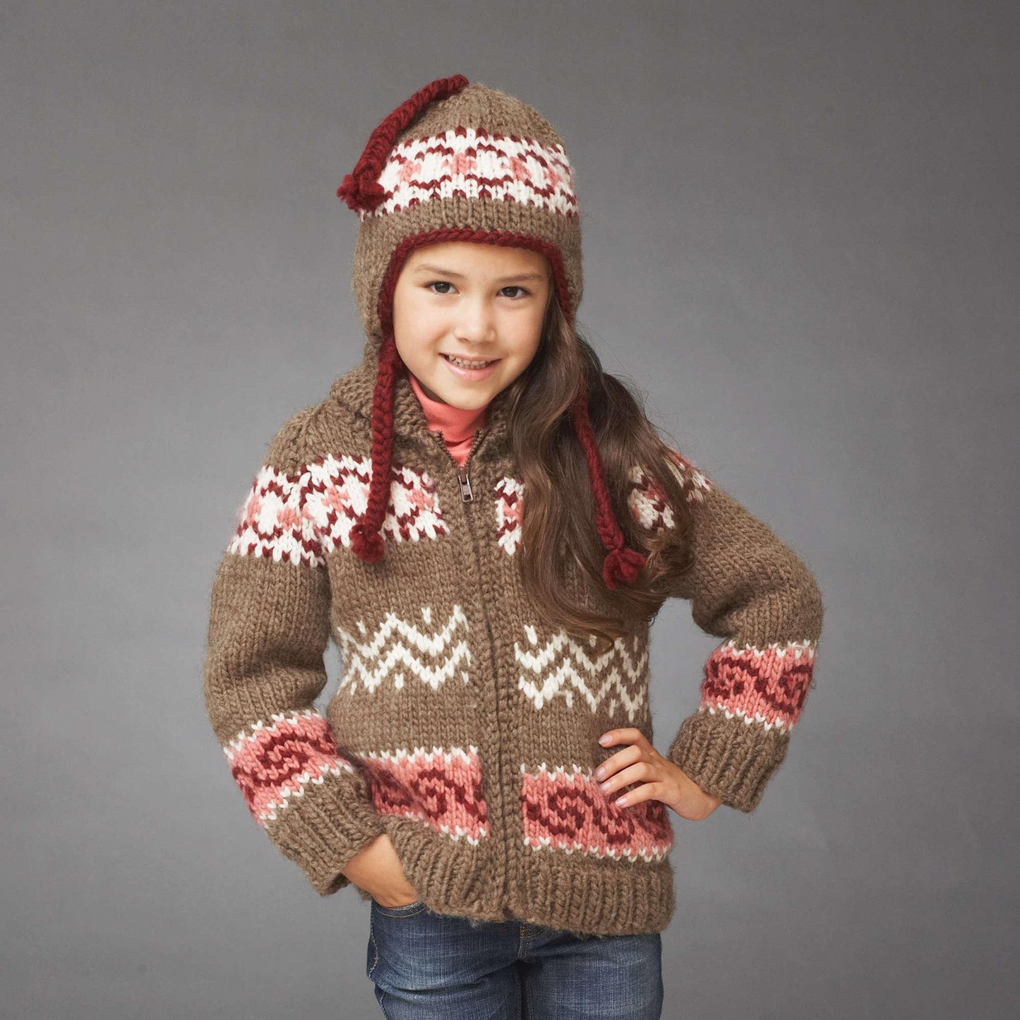 Bernat Knit Hot Cocoa Jacket And Hat