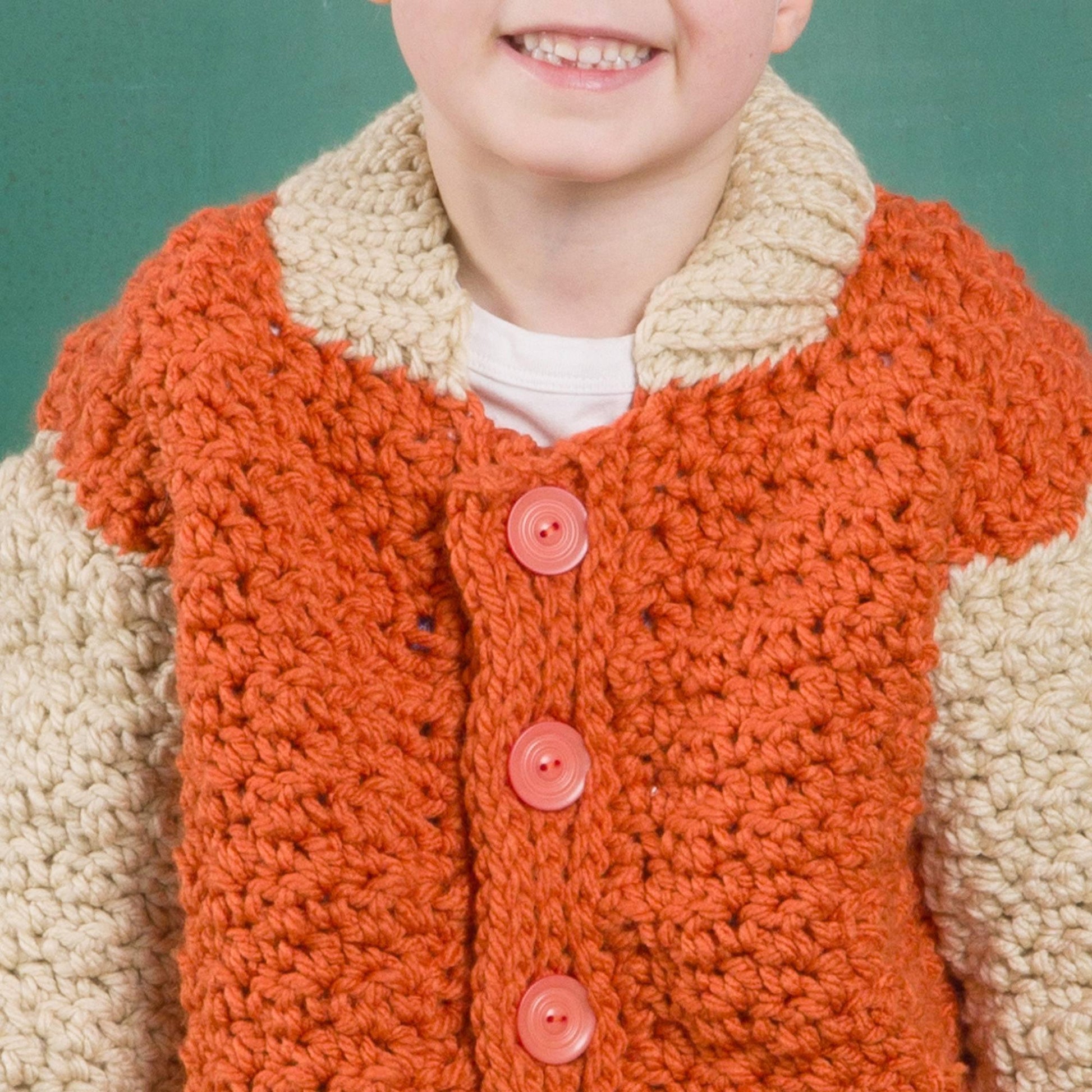 Bernat Cozy Kid Crochet Jacket - Dynamic Frog