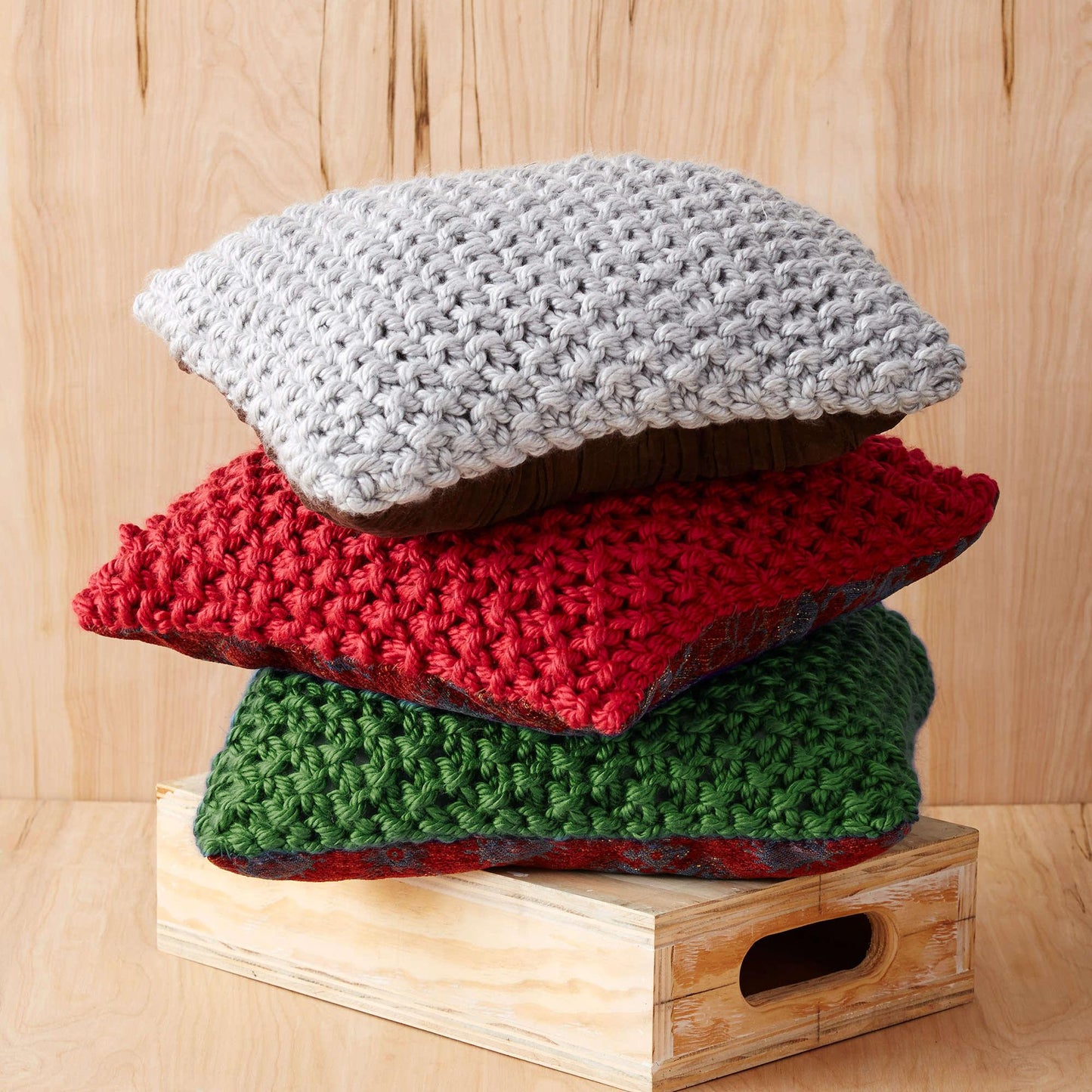 Bernat Knit Perfect Christmas Pillows