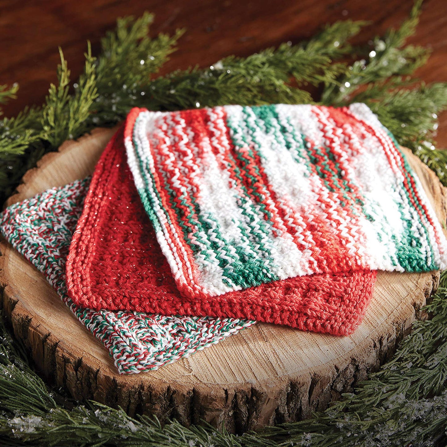 Bernat Holly Jolly Knit Dishcloth