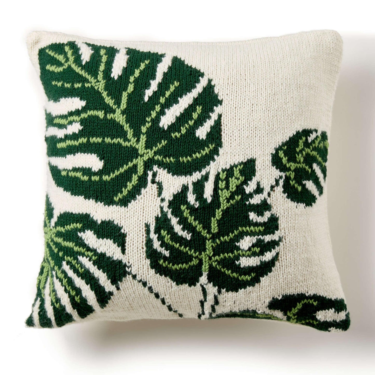 Bernat Tropical Leaf Knit Pillow