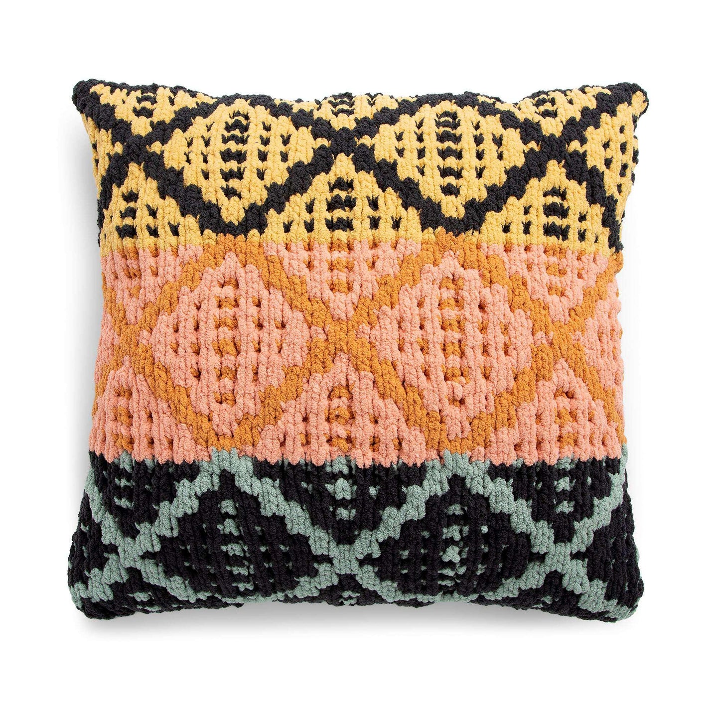 Bernat Geometric Mosaic Knit Pillow