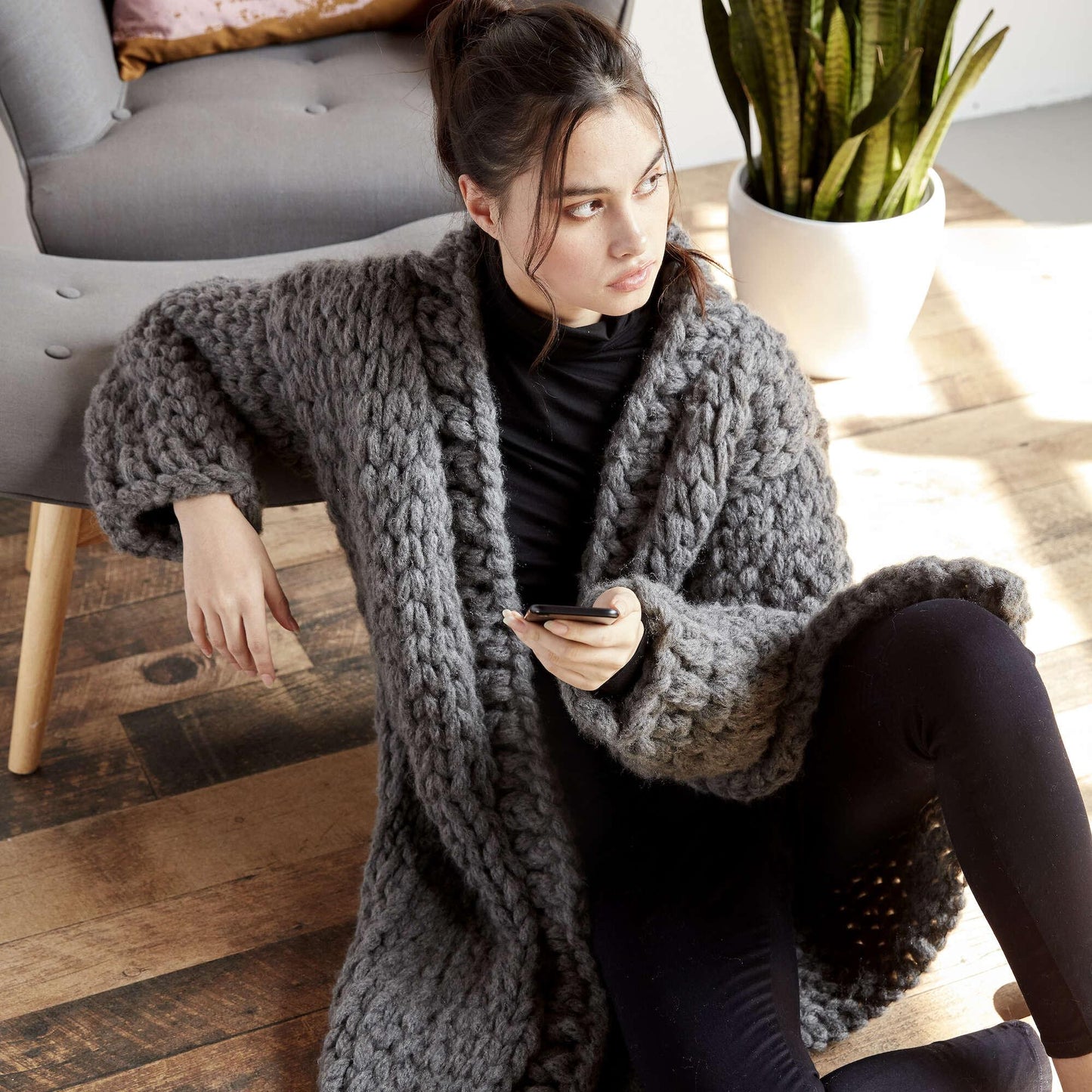 Bernat Craft Alize EZ Cozy Cardigan - Dynamic Frog