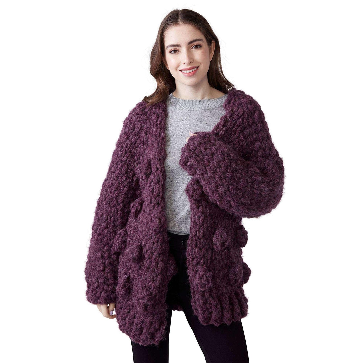 Bernat Craft Alize EZ Bobble Cardigan - Dynamic Frog